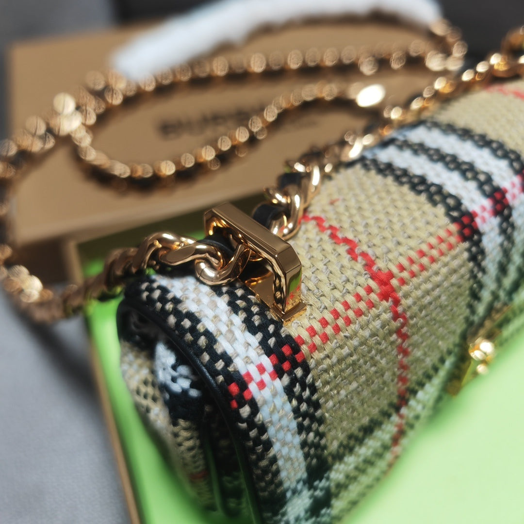 Burberry Lola Mini Handbag in Signature Beige Check Motif