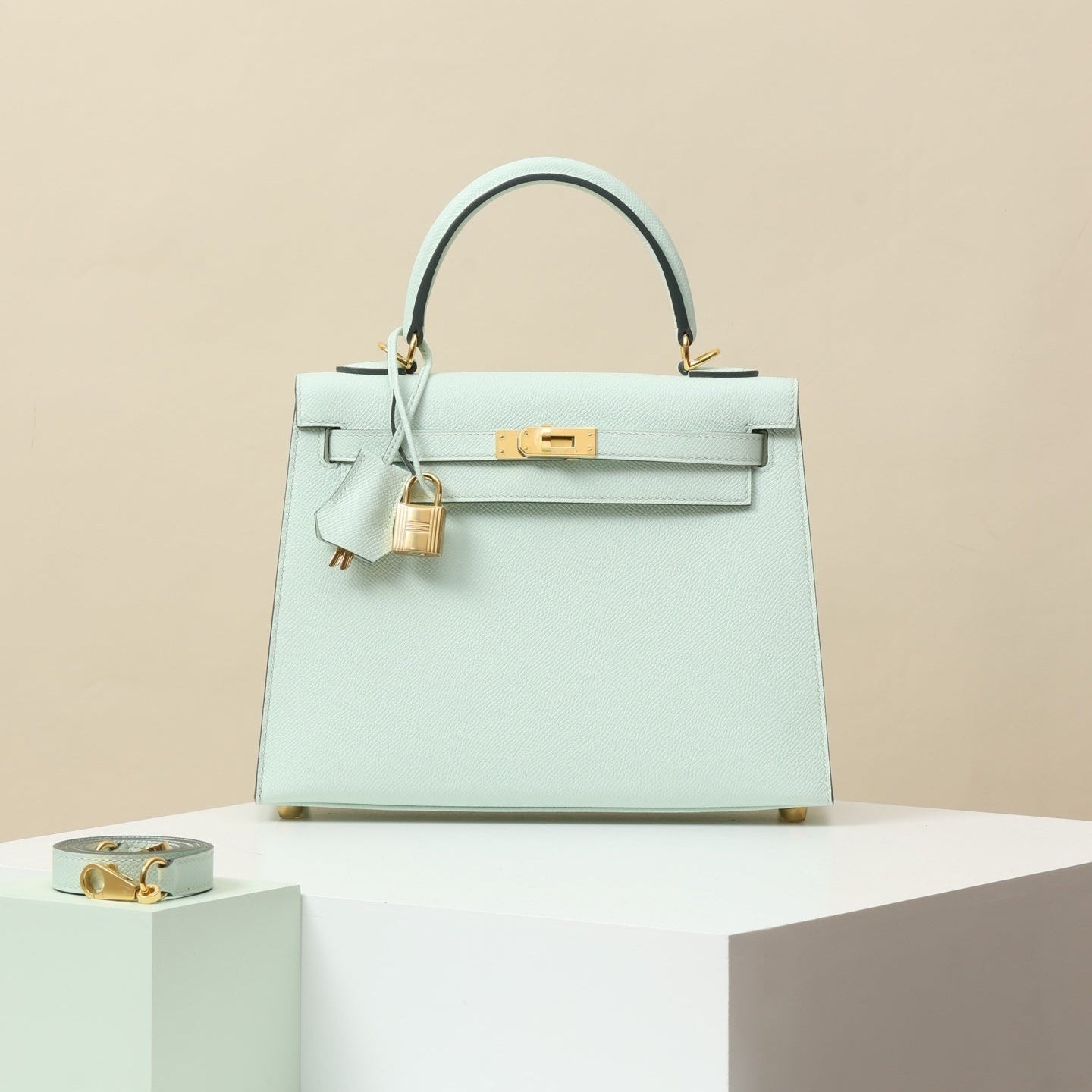 Hermès Kelly 25 Sellier Vert Peppermint Epsom