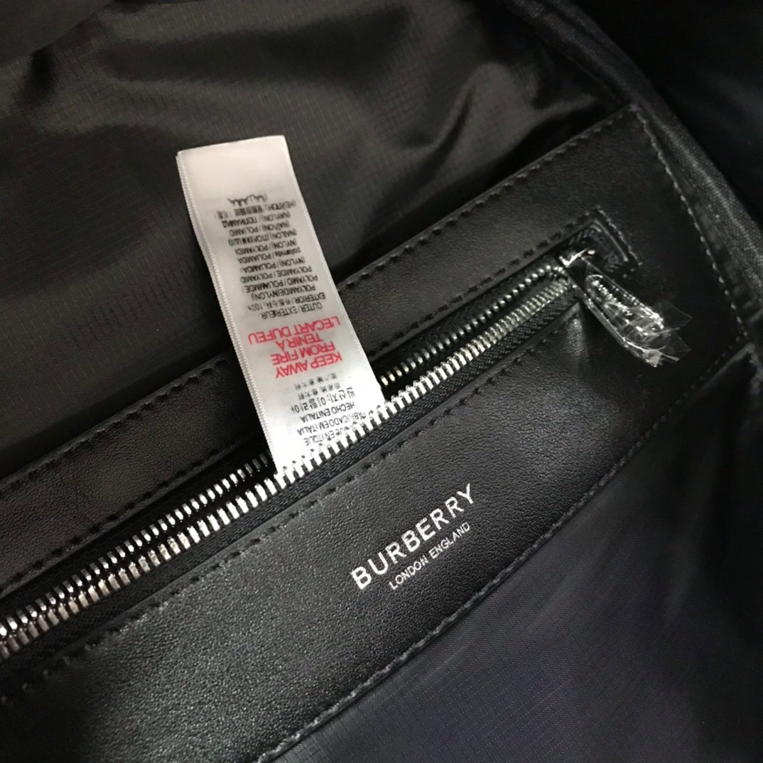 Burberry Coordinates-Print Black Backpack with Orange Logo