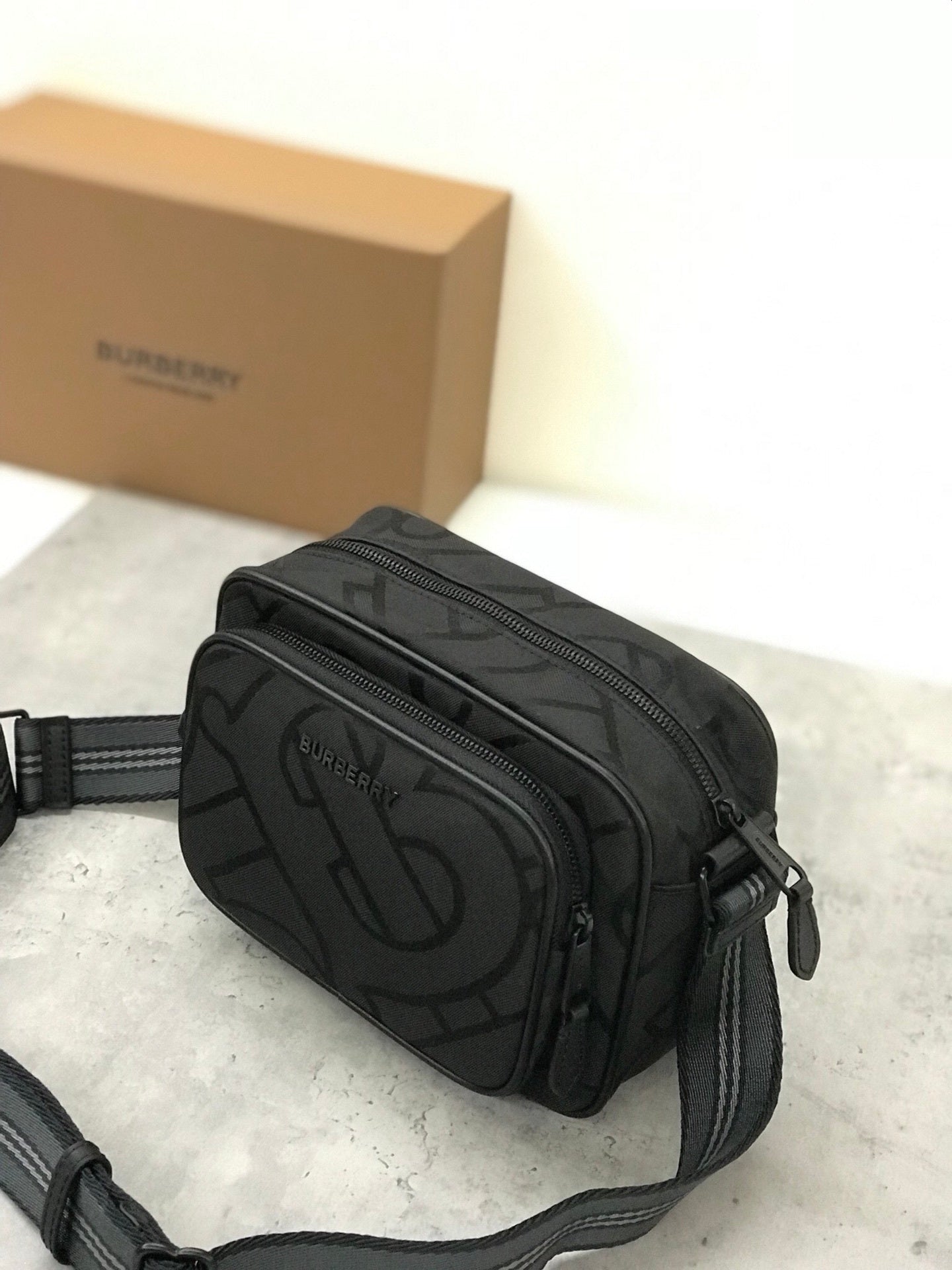 Burberry Paddy Crossbody Bag in Black TB Monogram Jacquard