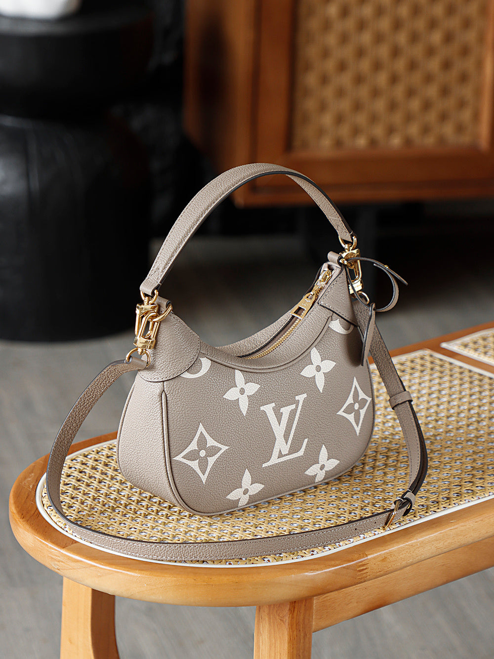 Louis Vuitton Bagatelle Bag in Beige/Crème Monogram Empreinte Leather