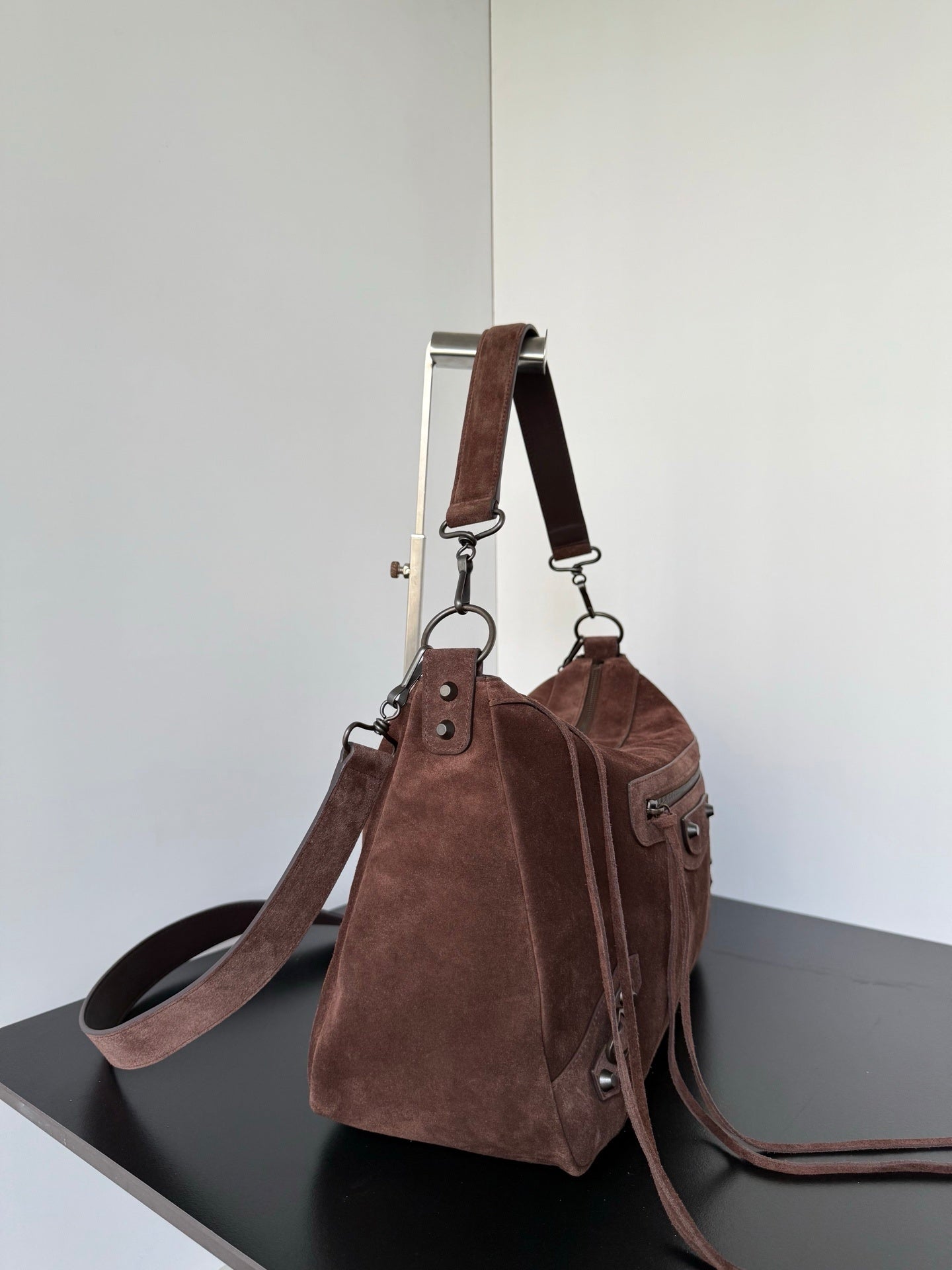 Balenciaga Le City Hobo Brown Suede Bag