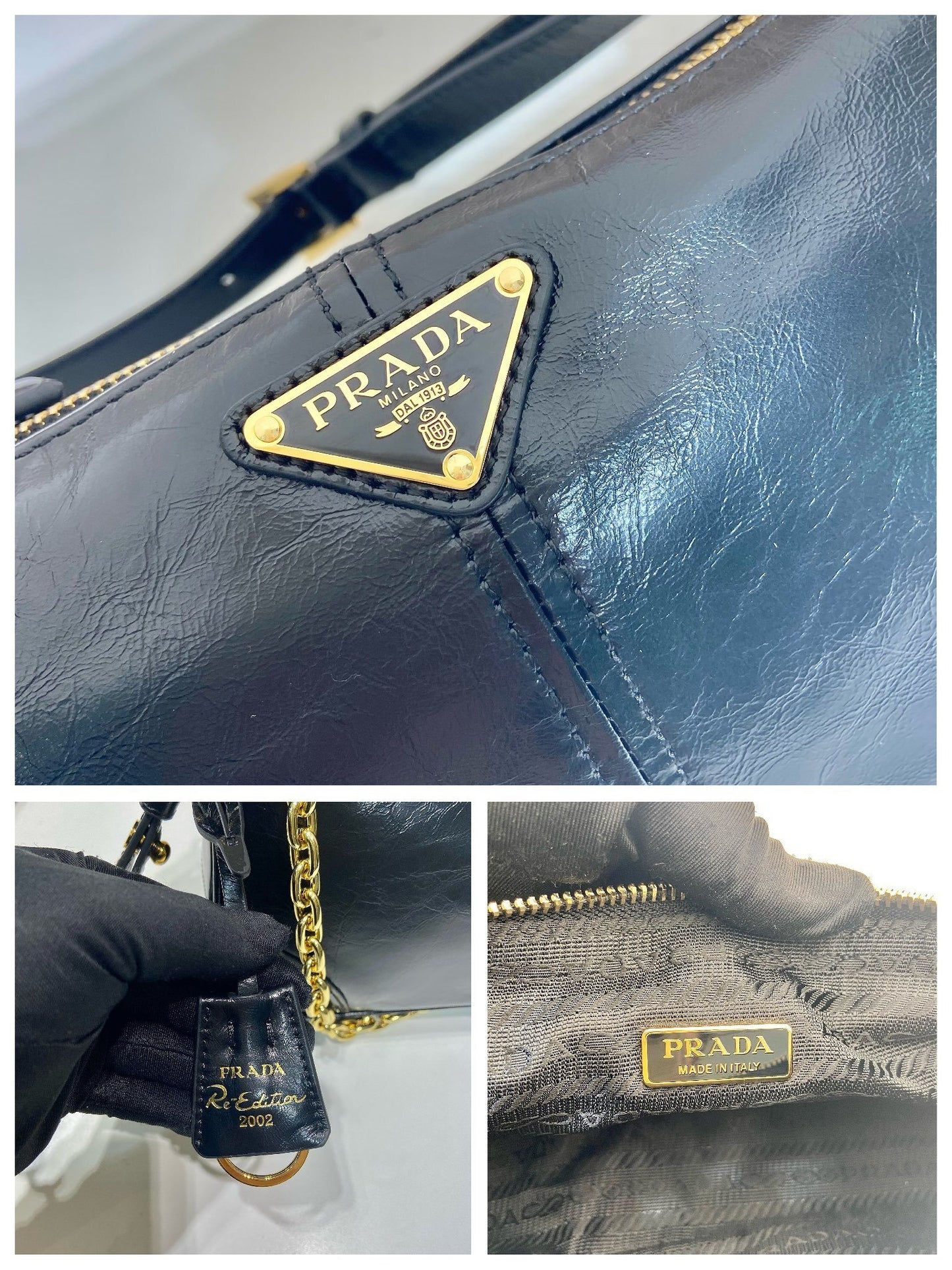 Prada Re-Edition 2002 Medium Leather Shoulder Bag