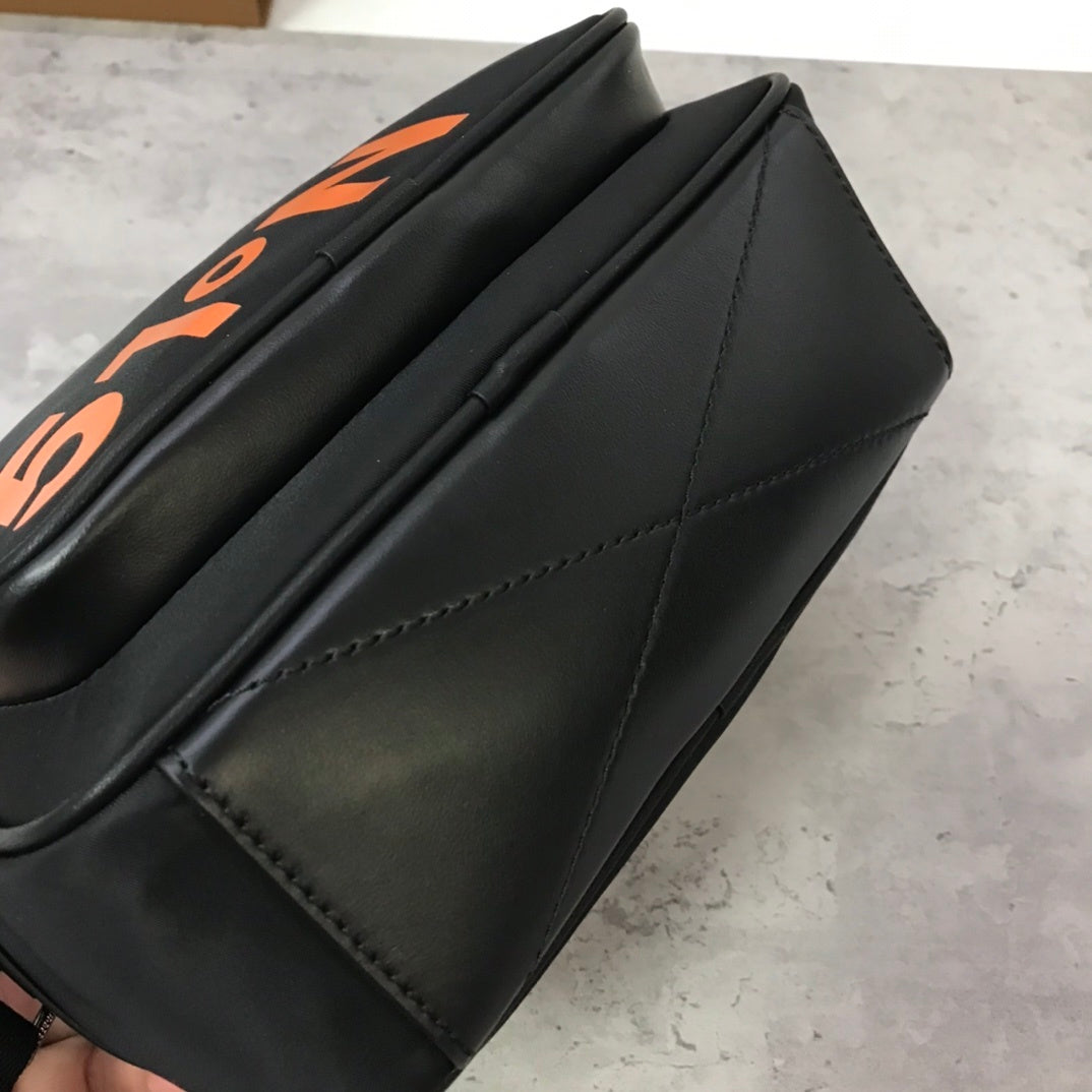 Burberry Coordinates-Print Econyl Crossbody Bag in Black & Orange