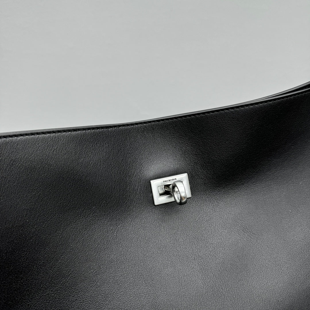 Balenciaga Bel Air Shoulder Bag | Luxury Leather Handbag with Turn-Lock Closure