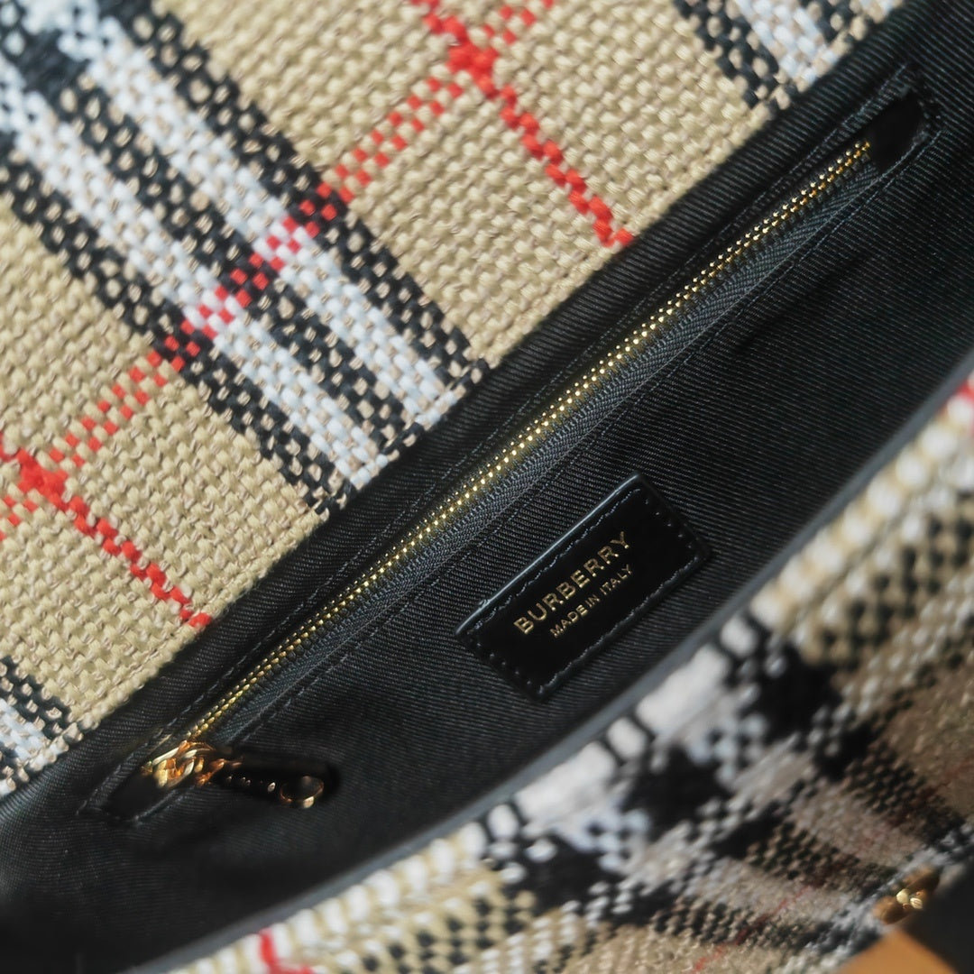 Burberry Small Lola Shoulder Bag in House Check Bouclé Tweed