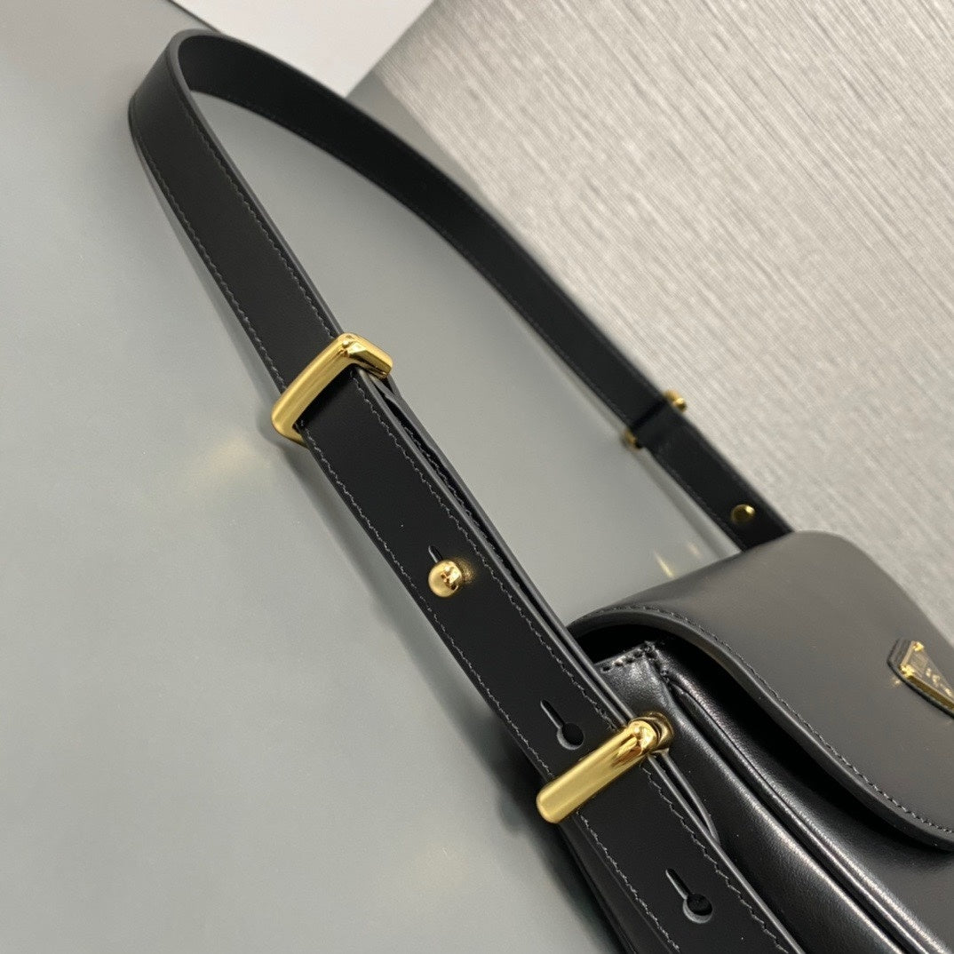 Prada Arqué Leather Shoulder Bag with Flap