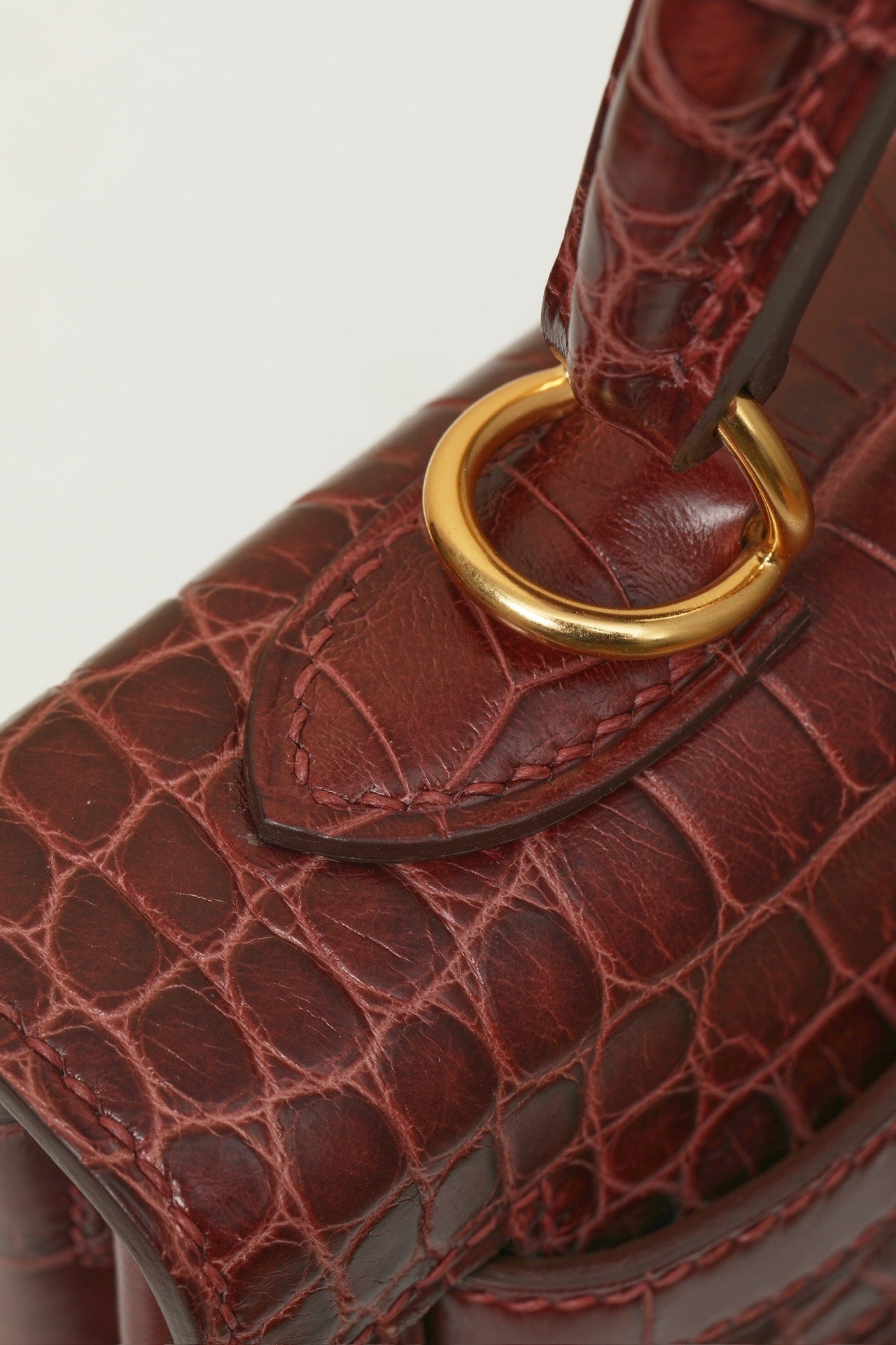 Hermès Kelly Bordeaux Crocodile Leather Bag