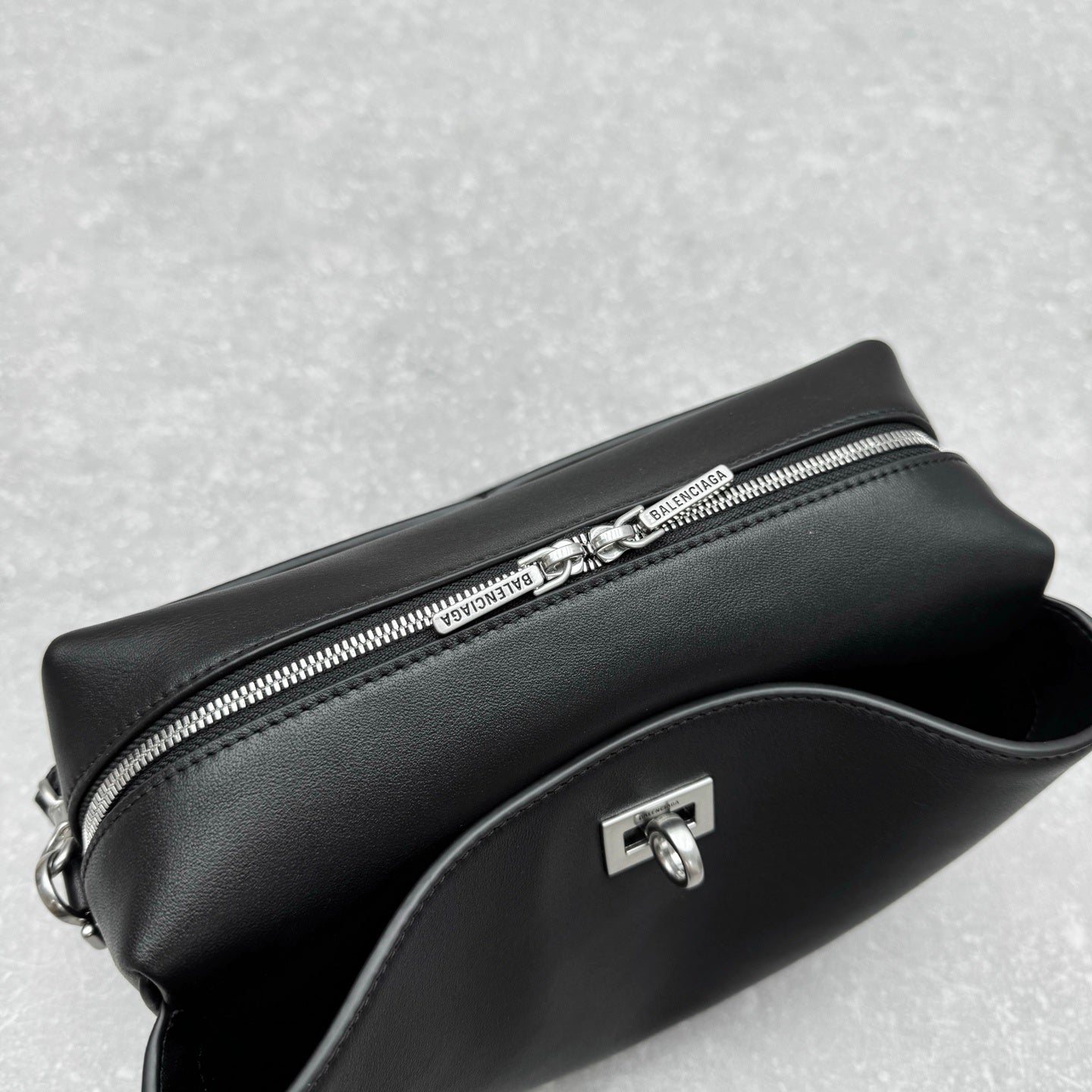 Balenciaga Rodeo Camera Bag Black Calfskin Silver