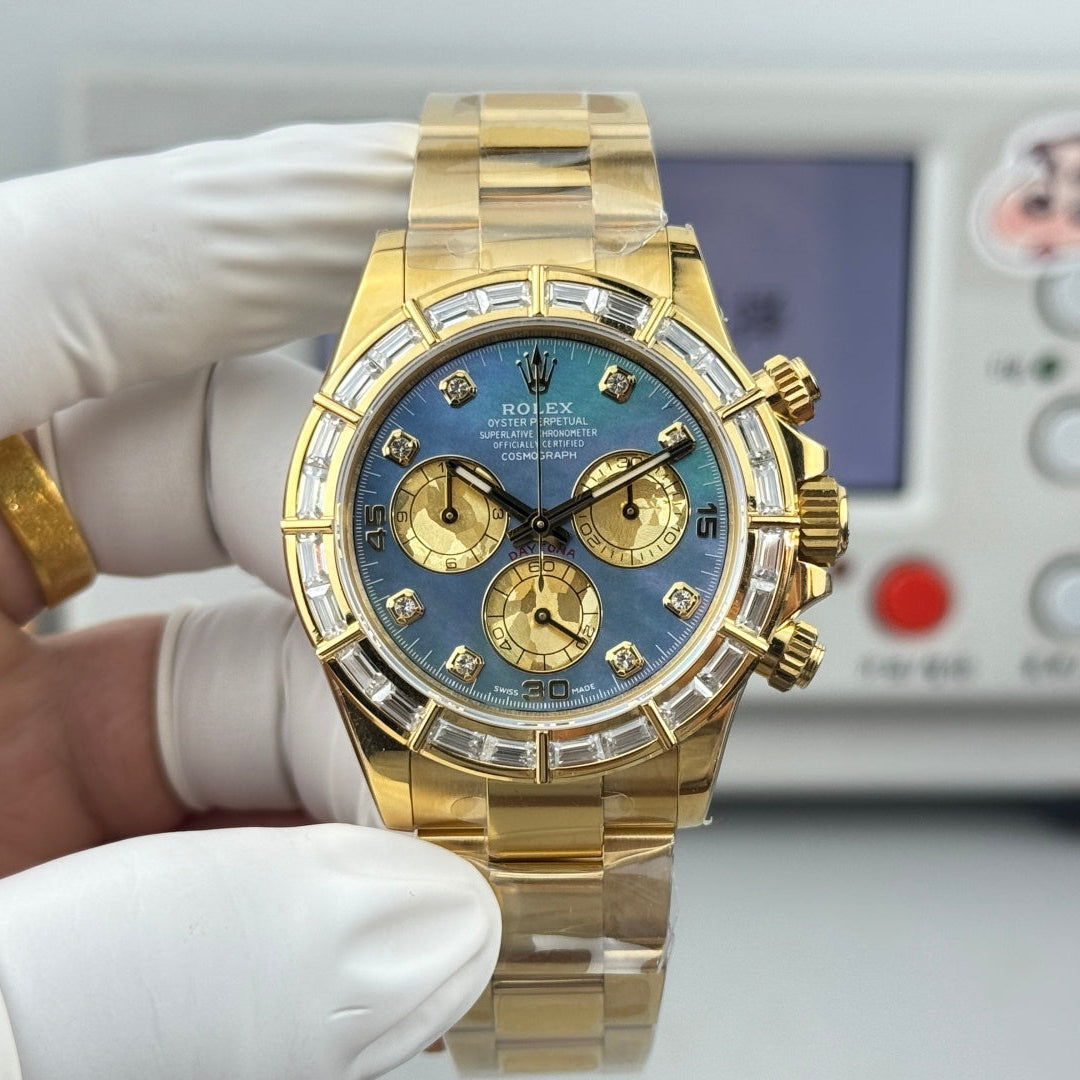 Rolex Cosmograph Daytona 116568BR Yellow Gold Diamond Bezel