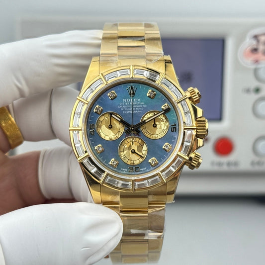 Rolex Cosmograph Daytona 116568BR Yellow Gold Diamond Bezel