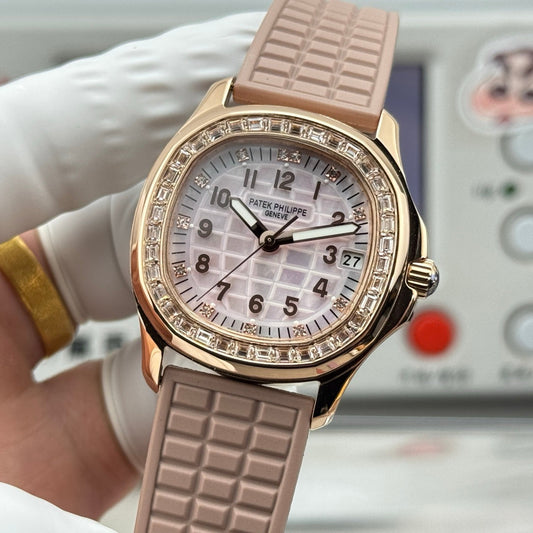 Patek Philippe Aquanaut Luce Haute Joaillerie 5072R-001 – Baguette Diamonds & Beige Rubber Strap