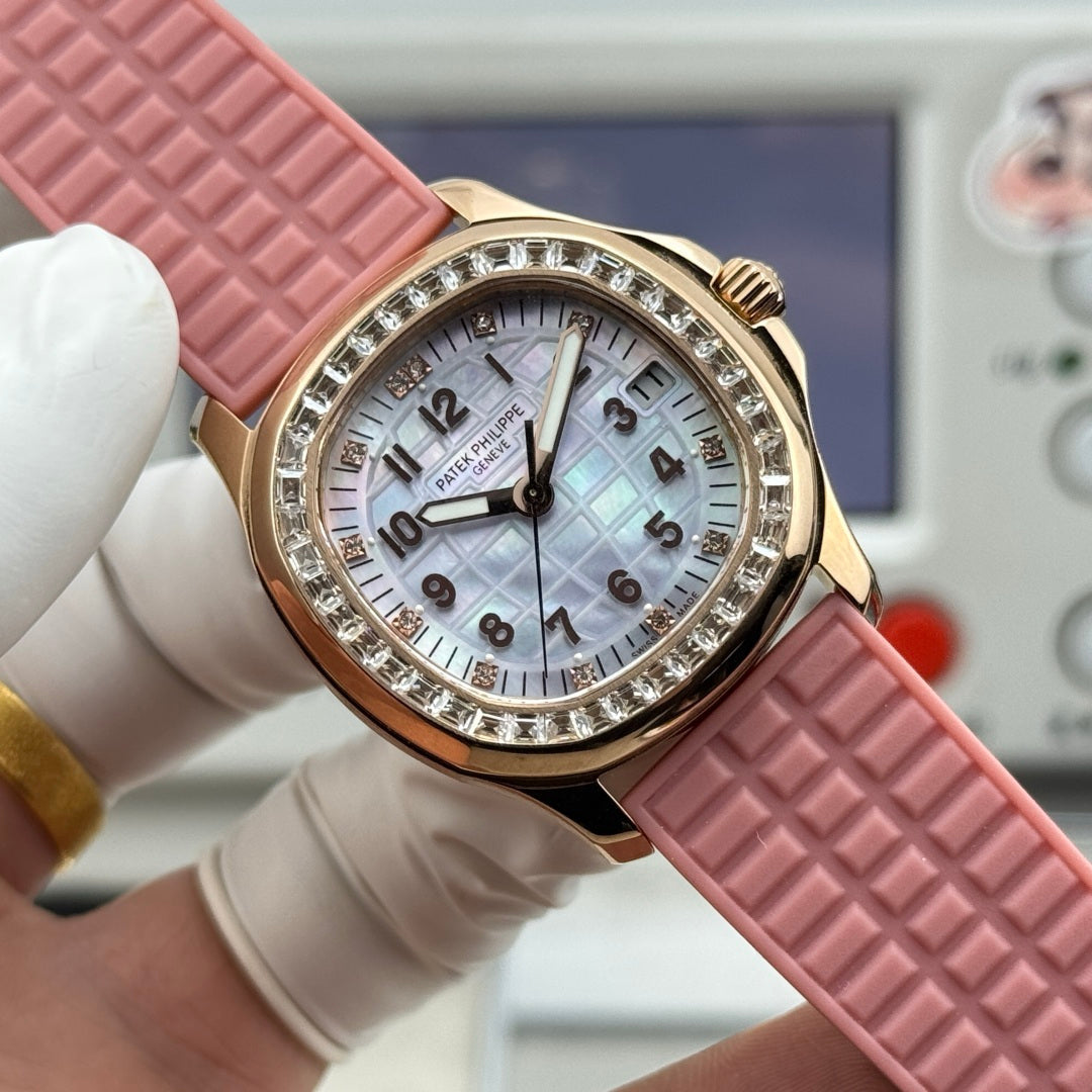 Patek Philippe Aquanaut Luce Haute Joaillerie 5072R-001 – Baguette Diamonds & Beige Rubber Strap