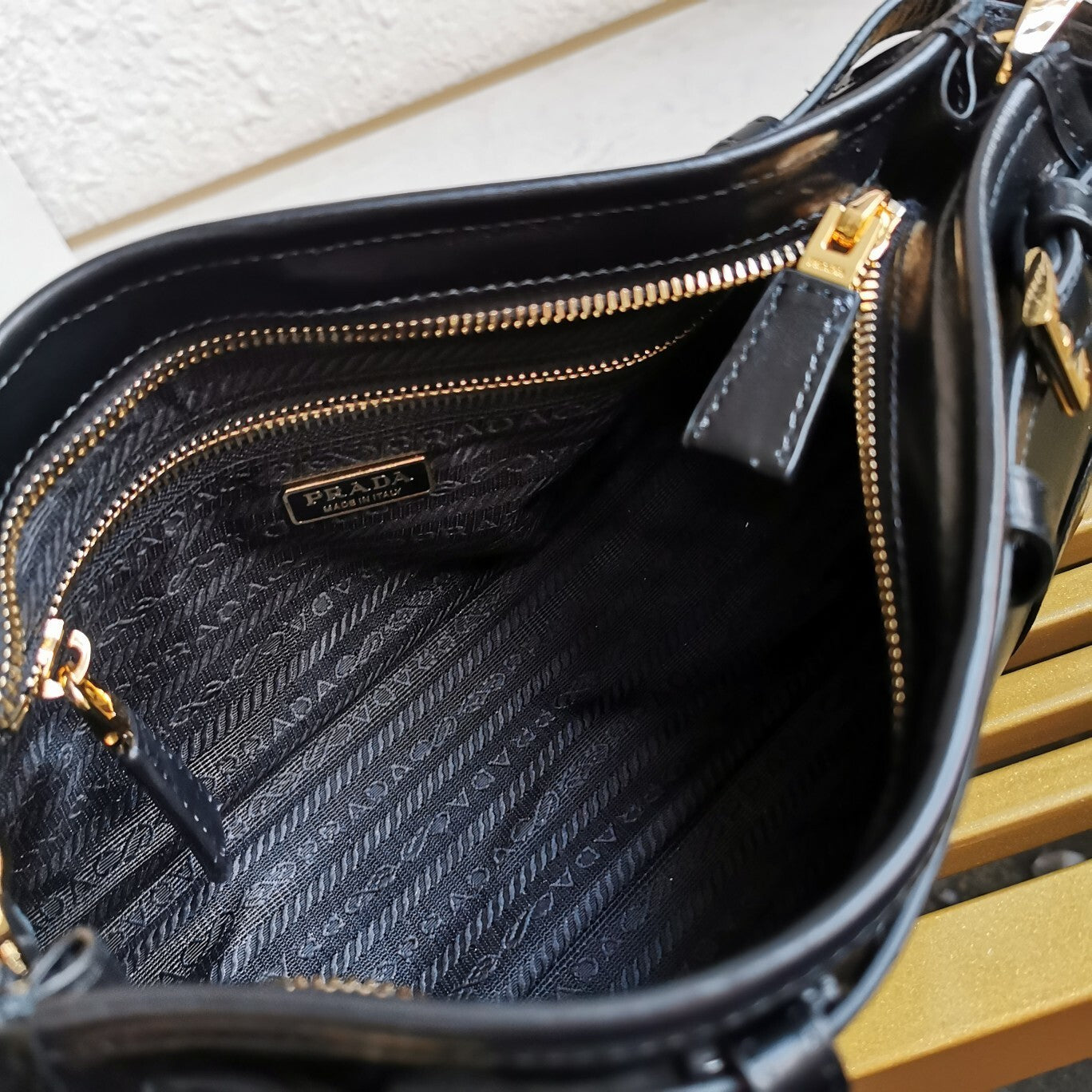 Prada Bonnie Small Black Leather Handbag