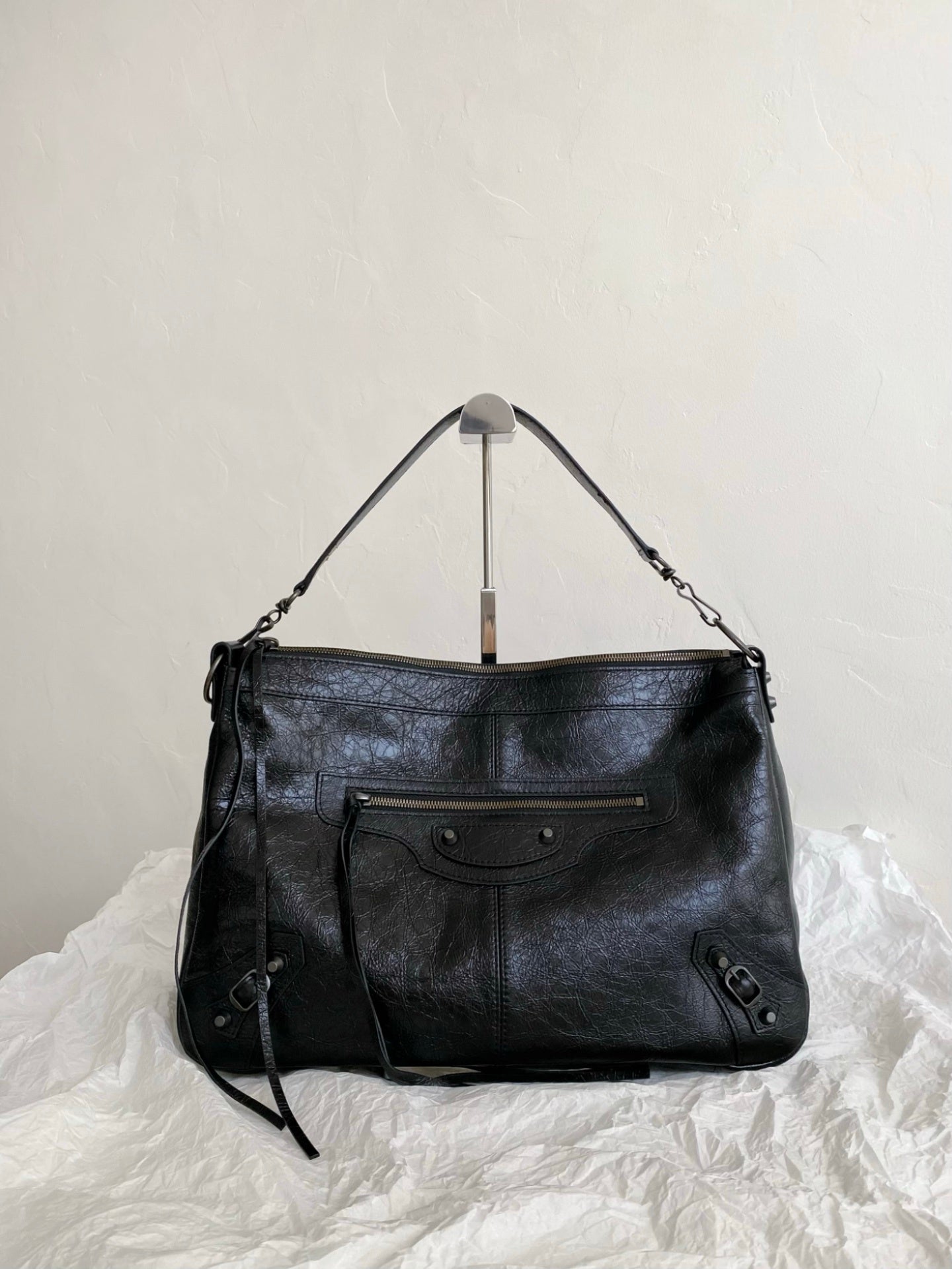 Balenciaga Le City Medium Black Arena Lambskin