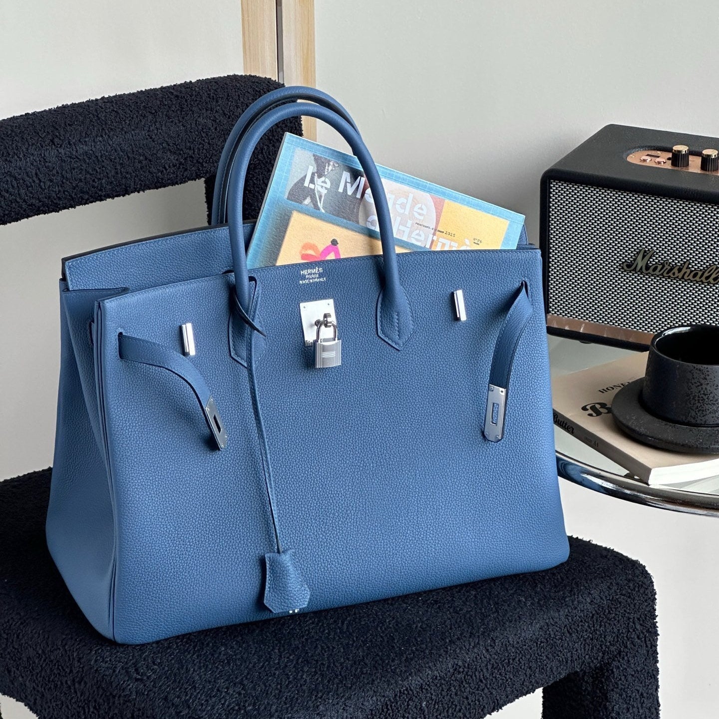 Hermès Birkin 35 Silver Hardware Luxury Bag