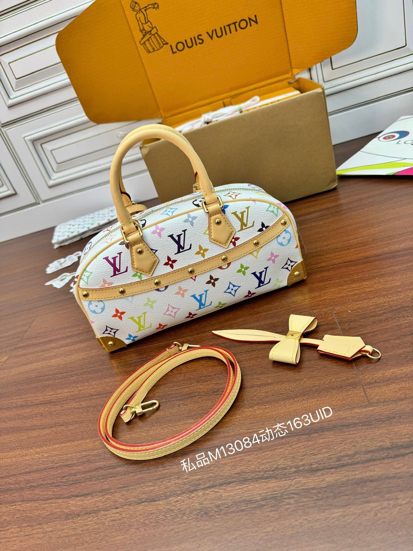 Louis Vuitton x Takashi Murakami East West Handbag – White Monogram Canvas