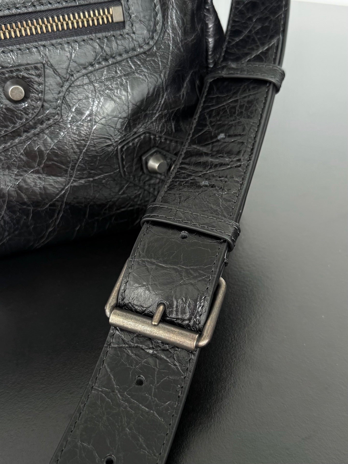 Balenciaga Le City Moto Medium Leather Shoulder Bag
