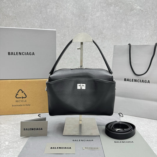Balenciaga Rodeo Camera Bag Black Calfskin Silver