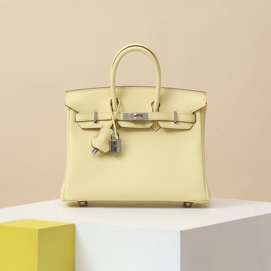 Hermès Birkin 25 Jaune Poussin – Elegant Luxury Yellow Designer Handbag