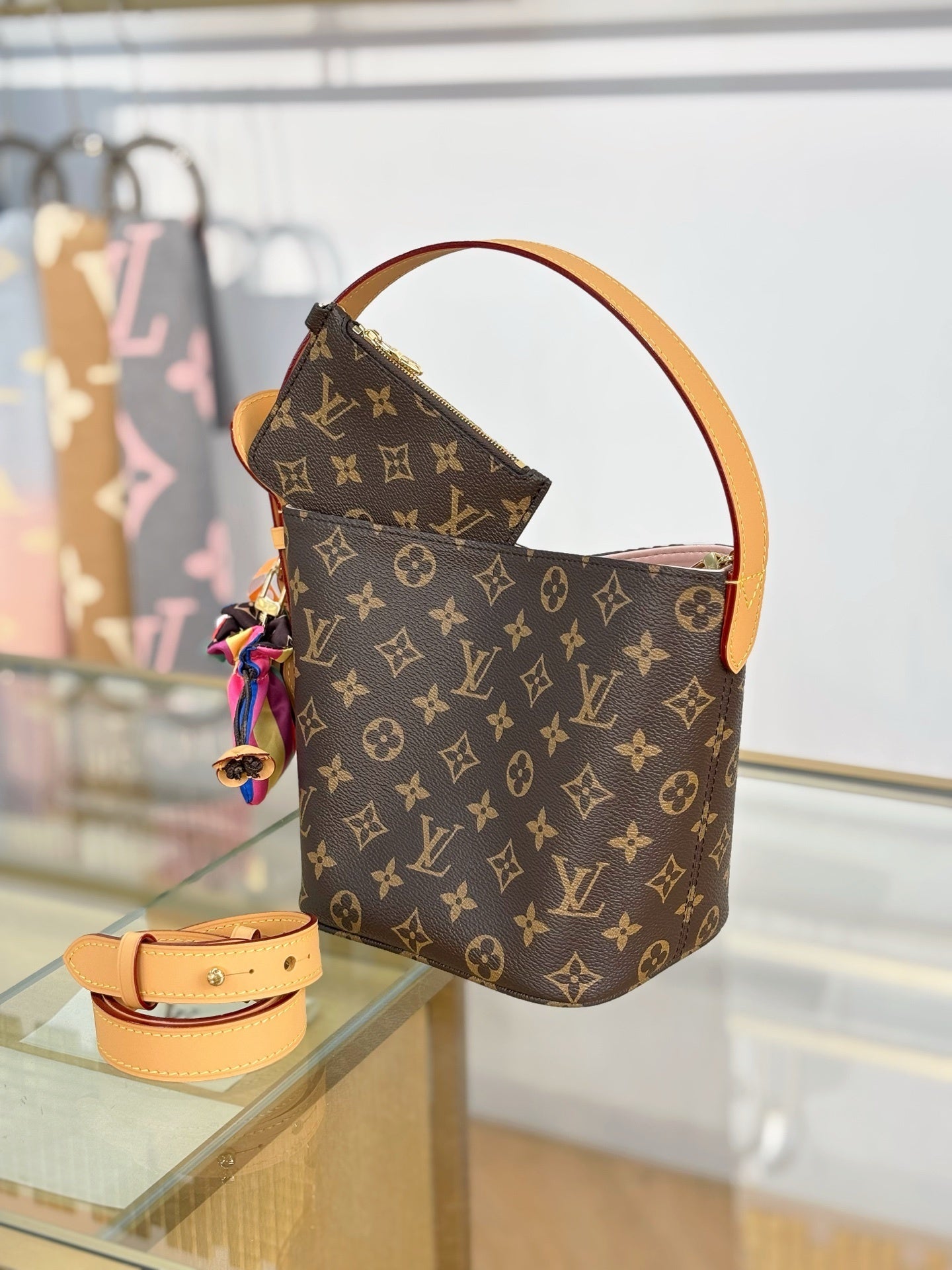 Louis Vuitton All In BB Bag in Monogram Canvas with Pink Lining