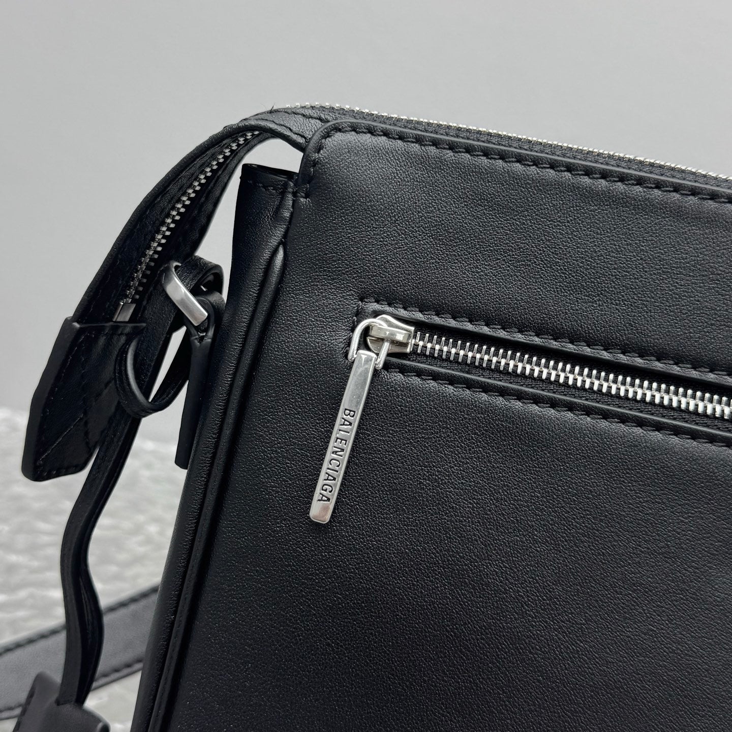 Balenciaga Bel Air Small Black Calfskin Messenger Bag