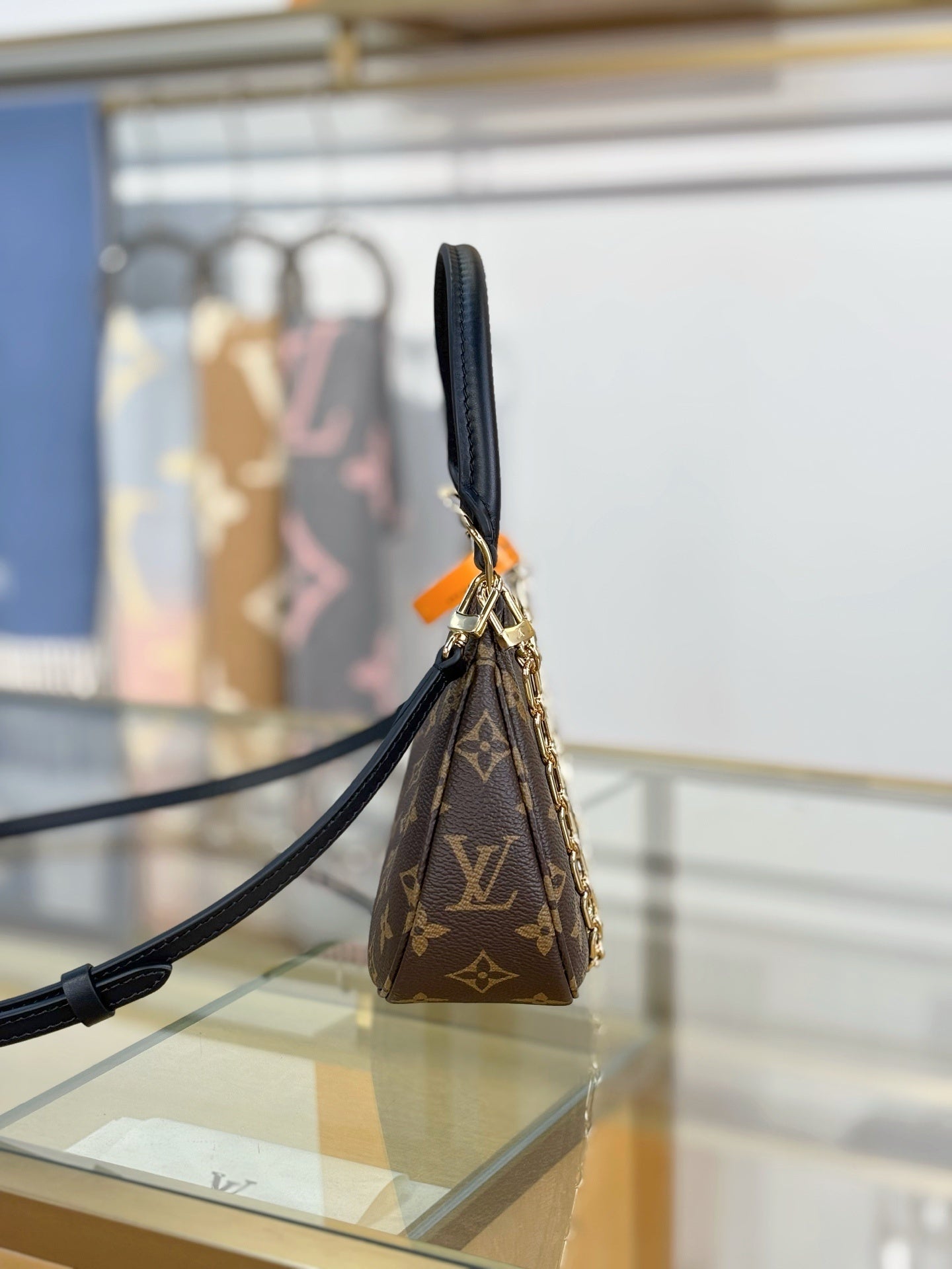 Louis Vuitton Catchy PM Bag – Monogram Canvas with Black Leather Trim & Gold Hardware
