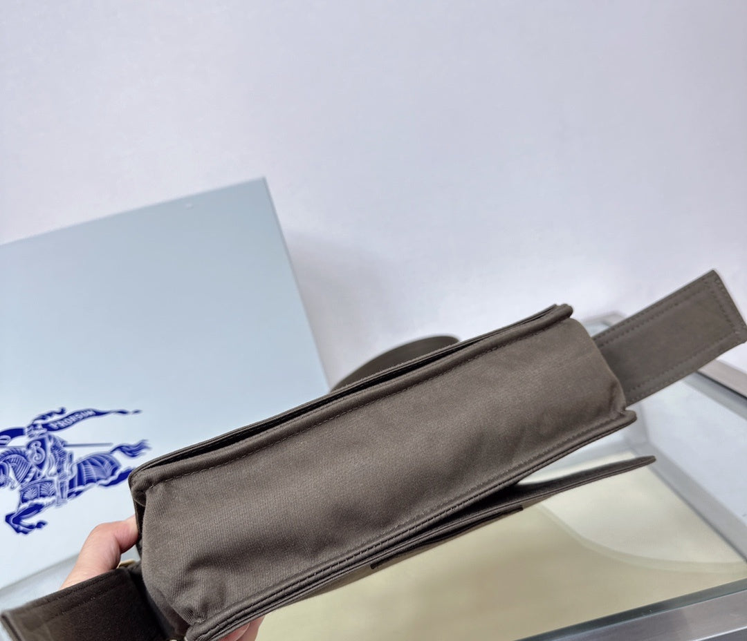 Burberry Trench Crossbody Bag Cappuccino Leather with Equestrian Knight Logo