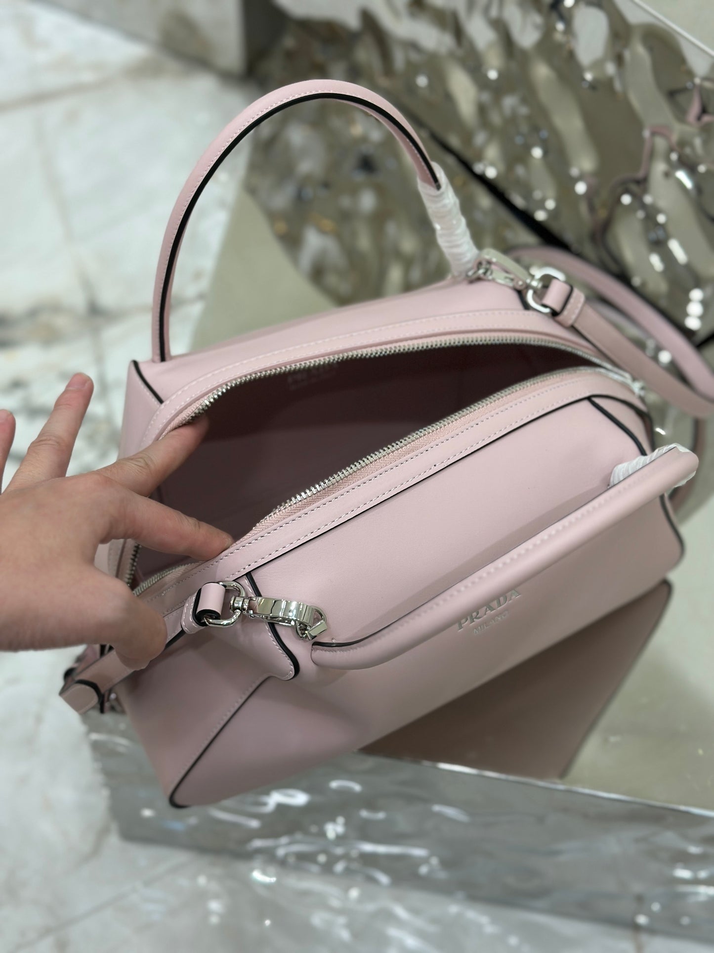 Prada Supernova Brushed Leather Handbag in Pink – Elegant Luxury Designer Bag