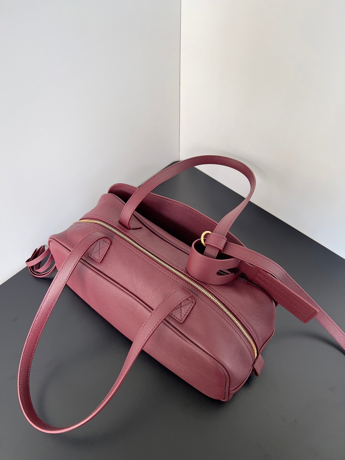 Women’s Purple Small Leather Carrie Bowling Bag