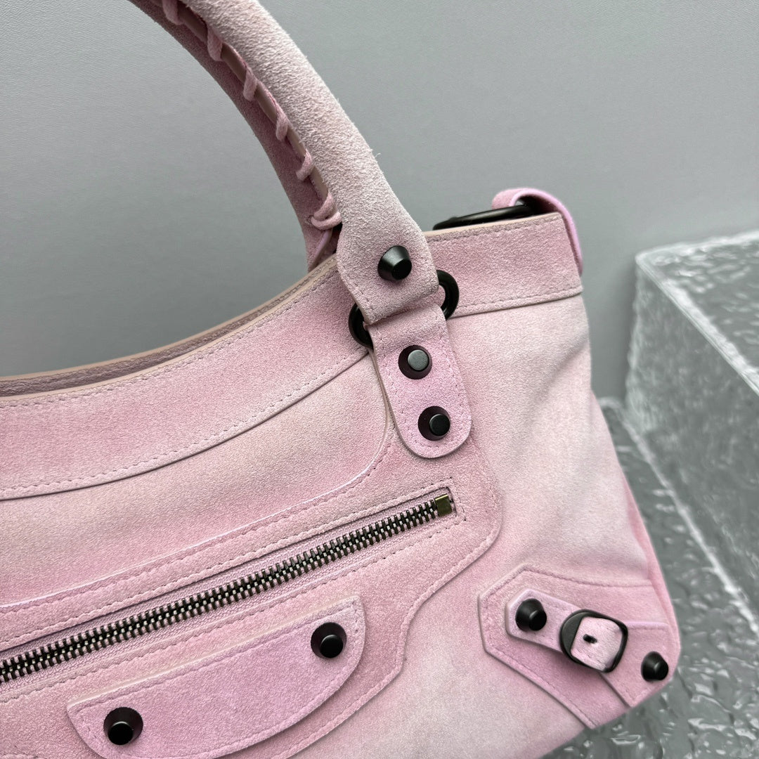 Balenciaga Le City First Pink Suede Bag