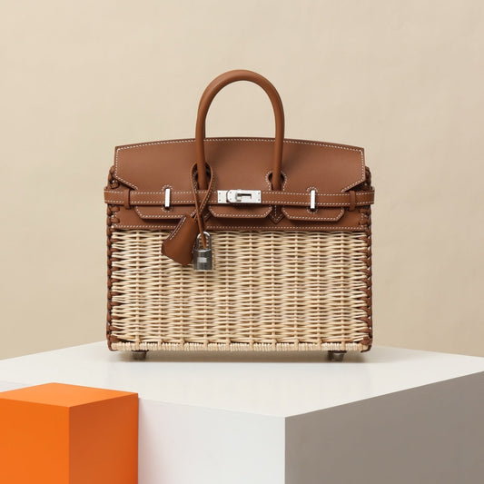 Hermès Birkin 25 Picnic Wicker Gold Swift Leather