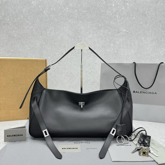 Balenciaga Le City East-West Beige Pink Studded Bag