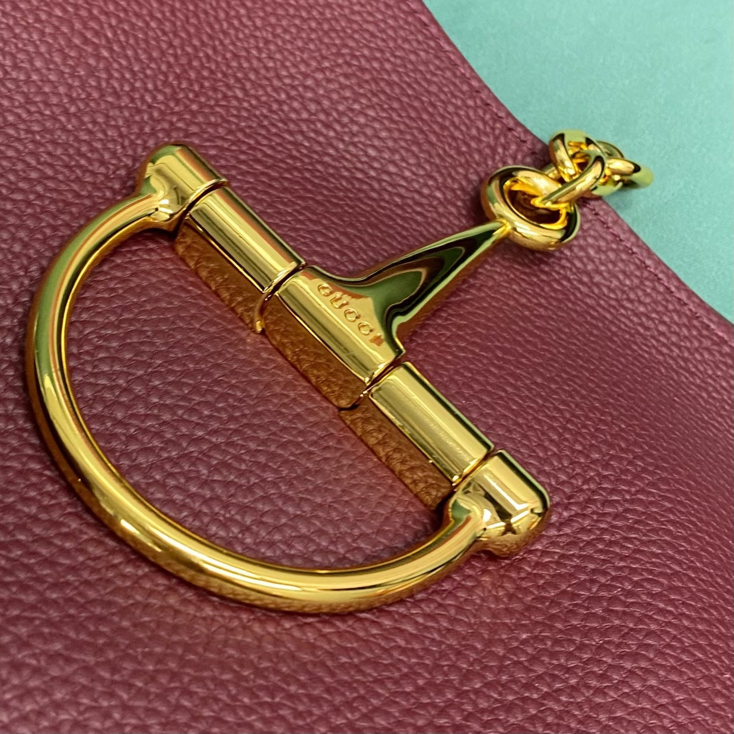 Gucci Softbit Maxi Shoulder Bag in Burgundy Grained Leather with Gold Hardware