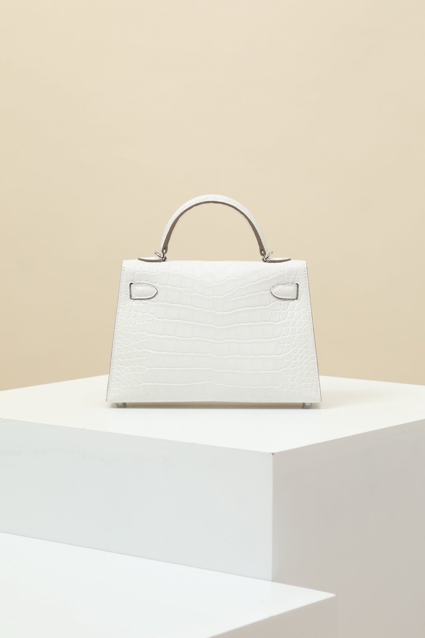 Hermès Mini Kelly II Sellier 20 White Alligator