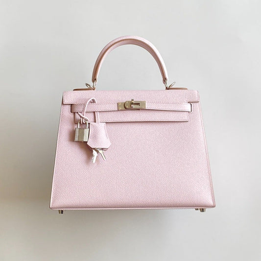 Hermès Kelly 25 Sellier Mauve Pale Epsom