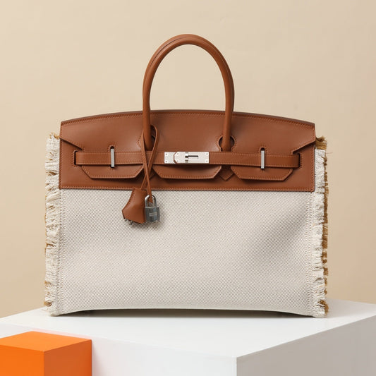 Hermès Birkin 35 Fray Fray Toile H & Swift Leather