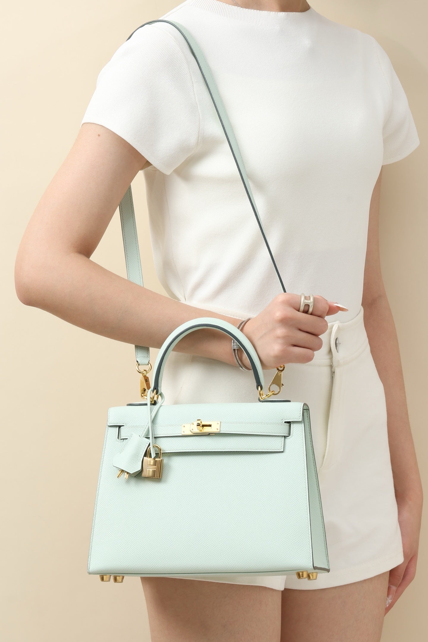 Hermès Kelly 25 Sellier Vert Peppermint Epsom