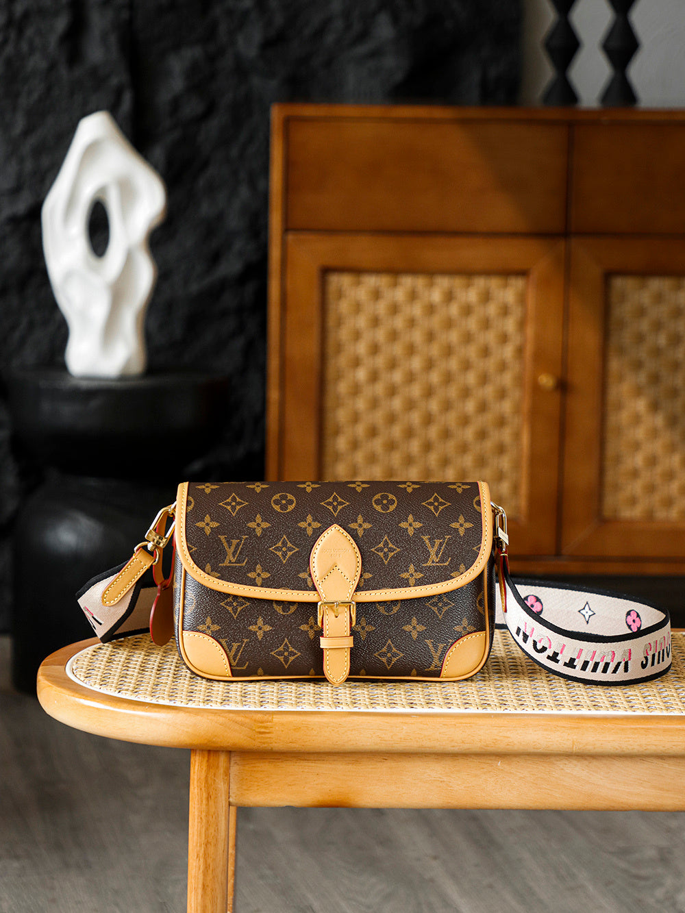 Louis Vuitton Diane Bag Monogram Canvas with Cowhide Leather Trim
