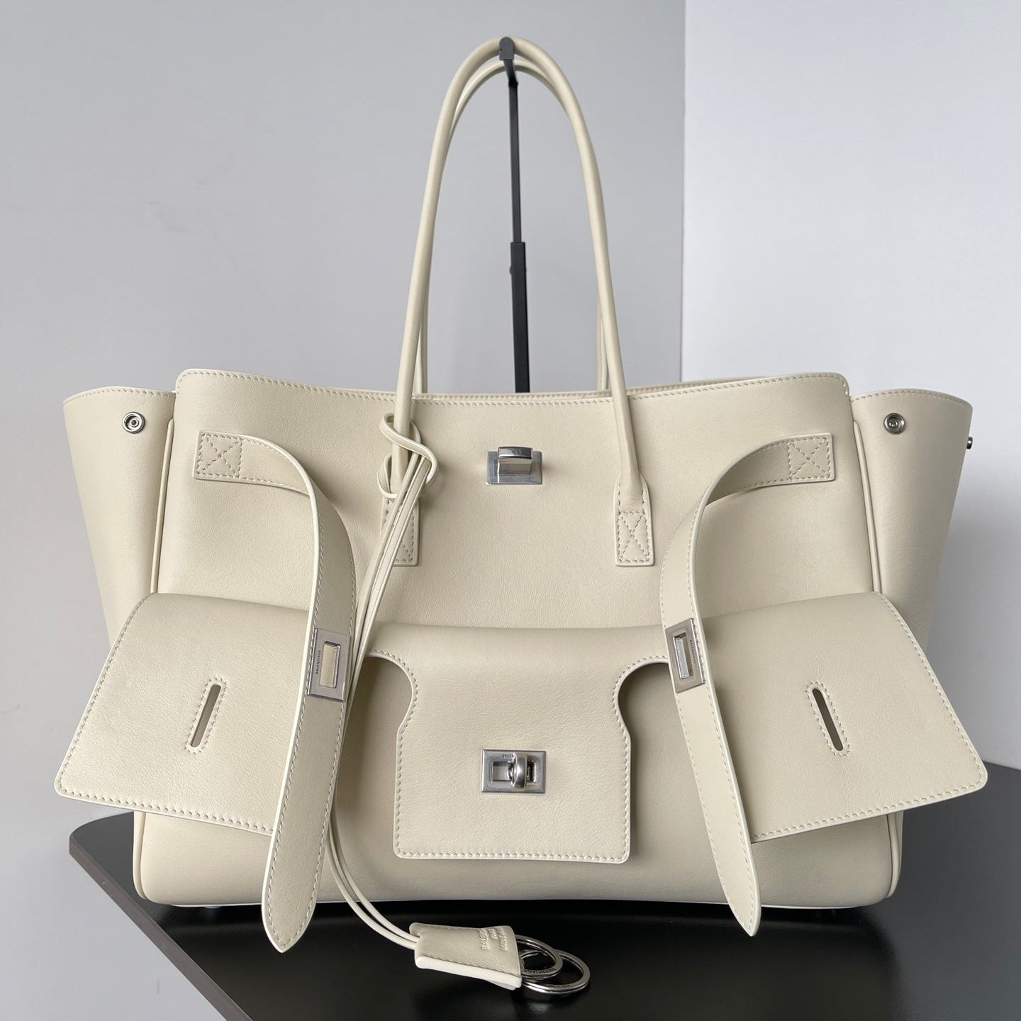 Balenciaga Bel Air Carry All Calfskin Silver Hardware