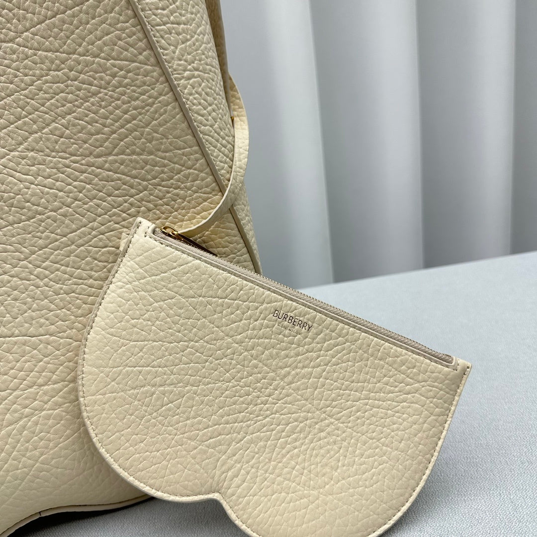 Burberry Chess Medium Beige Leather Shoulder Bag