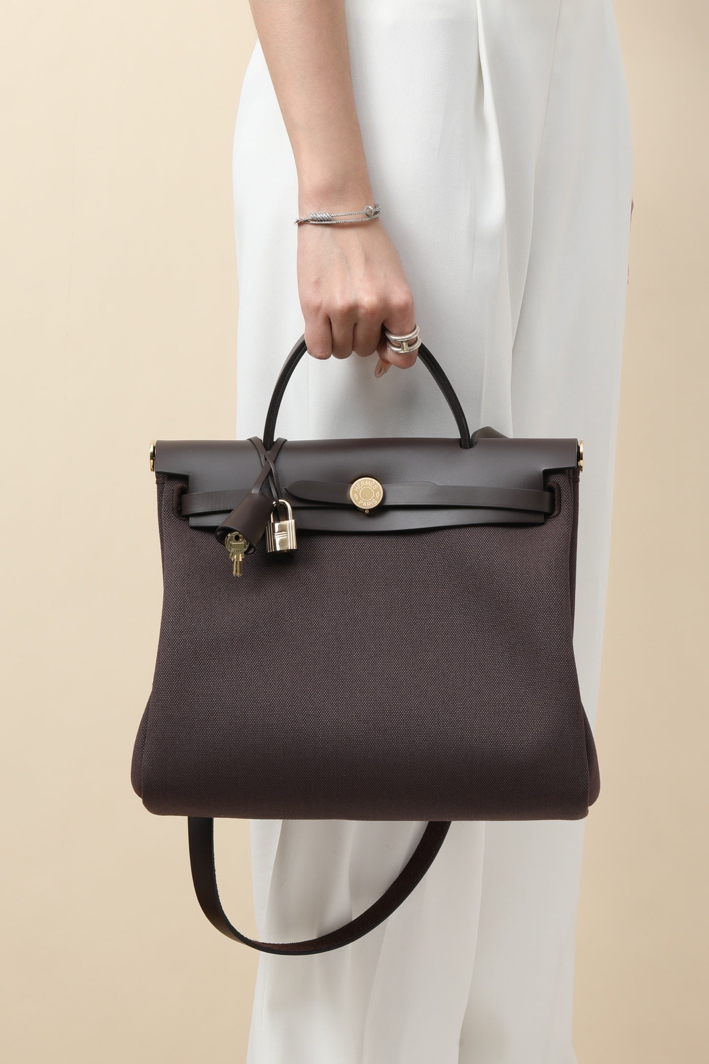 Hermès Herbag Zip 31 Casual Canvas & Leather Bag