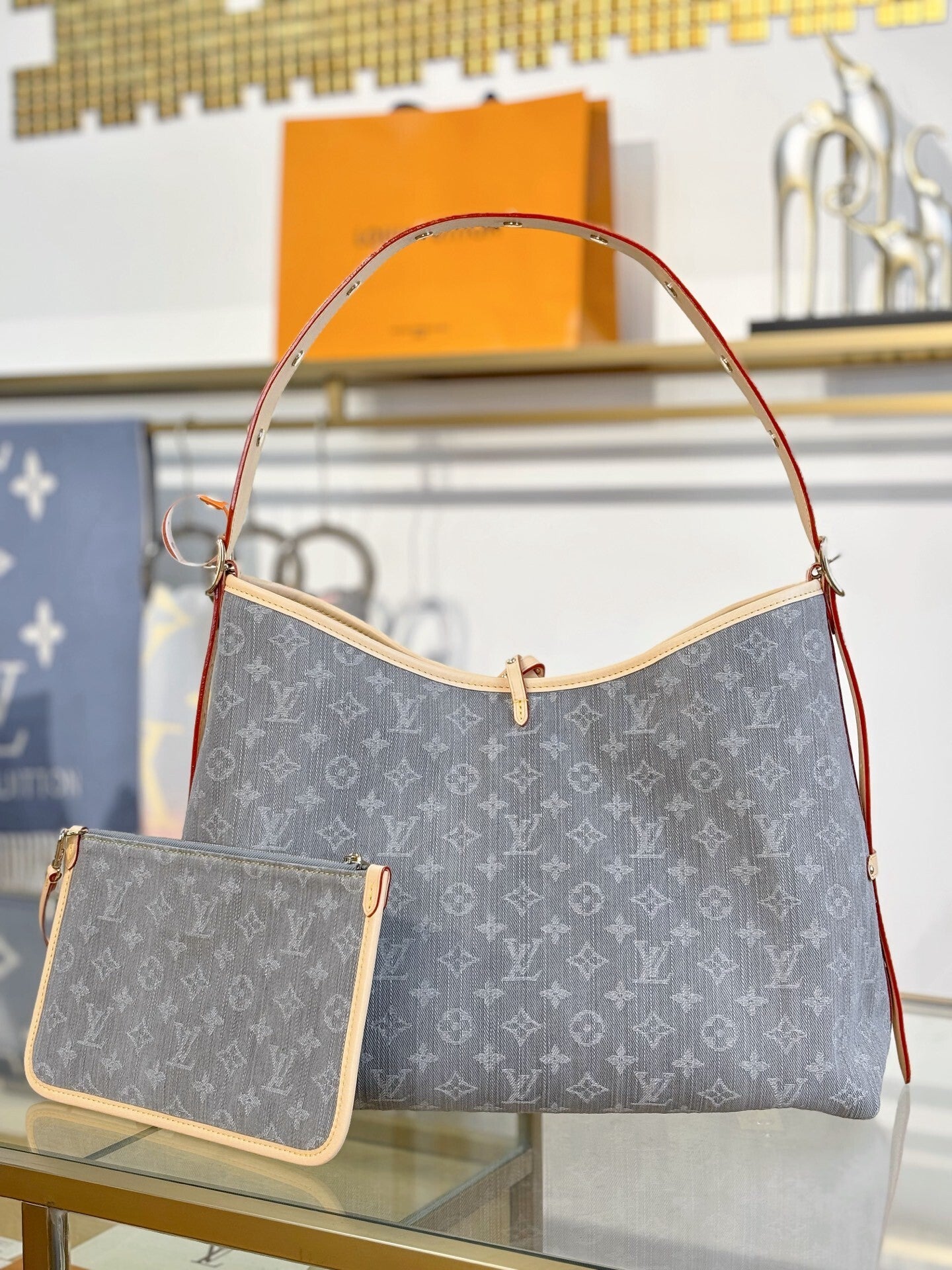 Louis Vuitton Carryall MM in Blue Monogram Denim