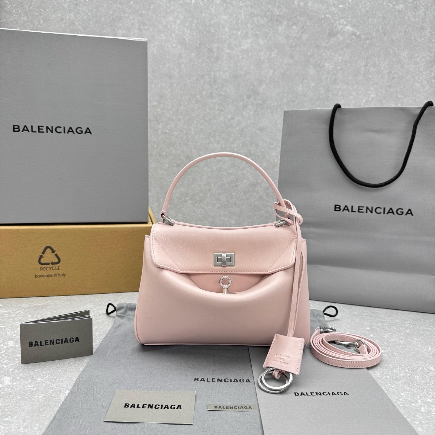 Balenciaga Rodeo Mini Pastel Pink Suede Tote Bag