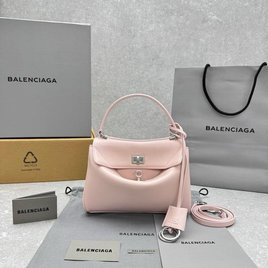Balenciaga Rodeo Mini Pastel Pink Suede Tote Bag