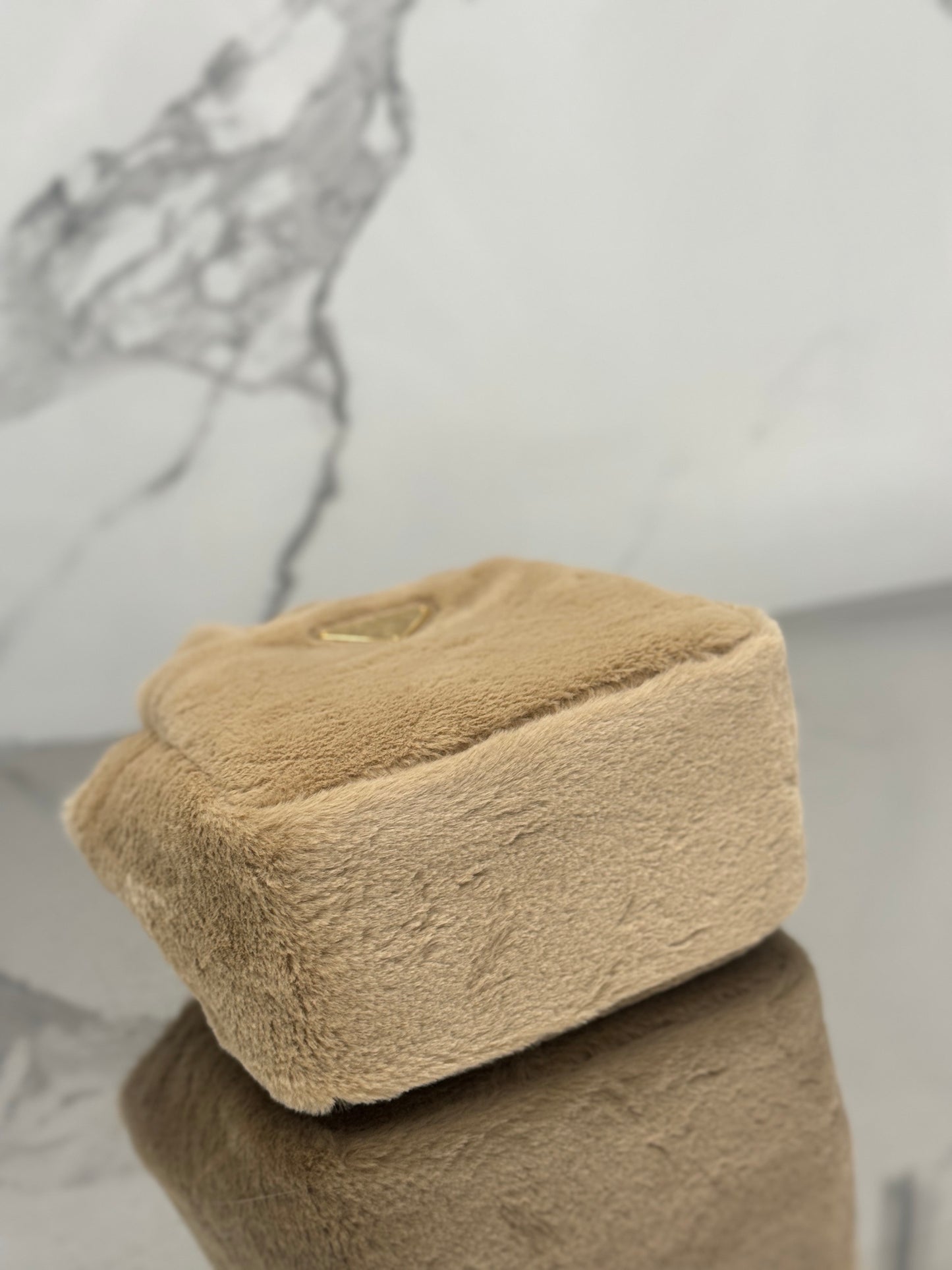 Prada Shearling Mini Handbag – Beige