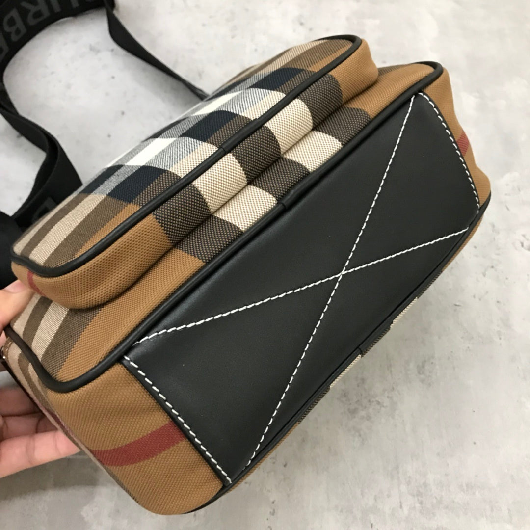 Burberry Paddy Compact Crossbody Bag in Dark Birch Brown Check