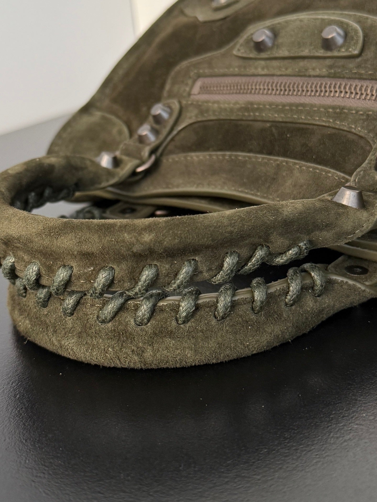 Balenciaga Le City Small Khaki Leather Bag