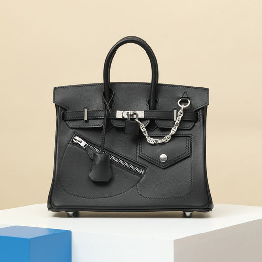 Hermès Birkin Rock 25 Black Volupto Leather