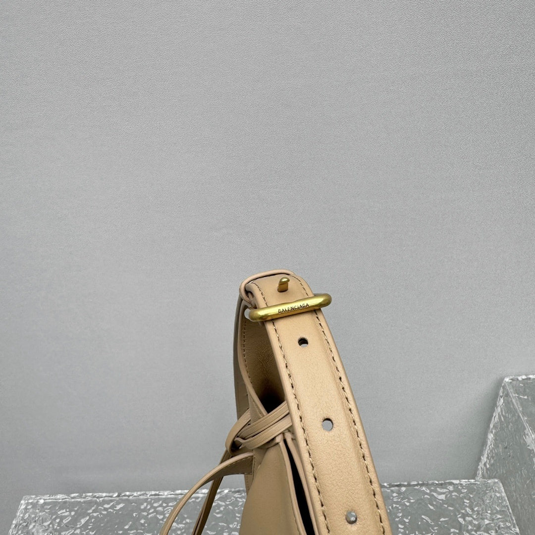 Balenciaga Bel Air Small Hobo Bag | Beige Leather Luxury Shoulder Bag
